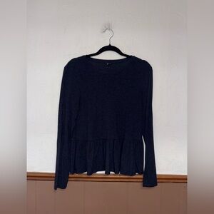 Only - Navy Peplum Longsleeve